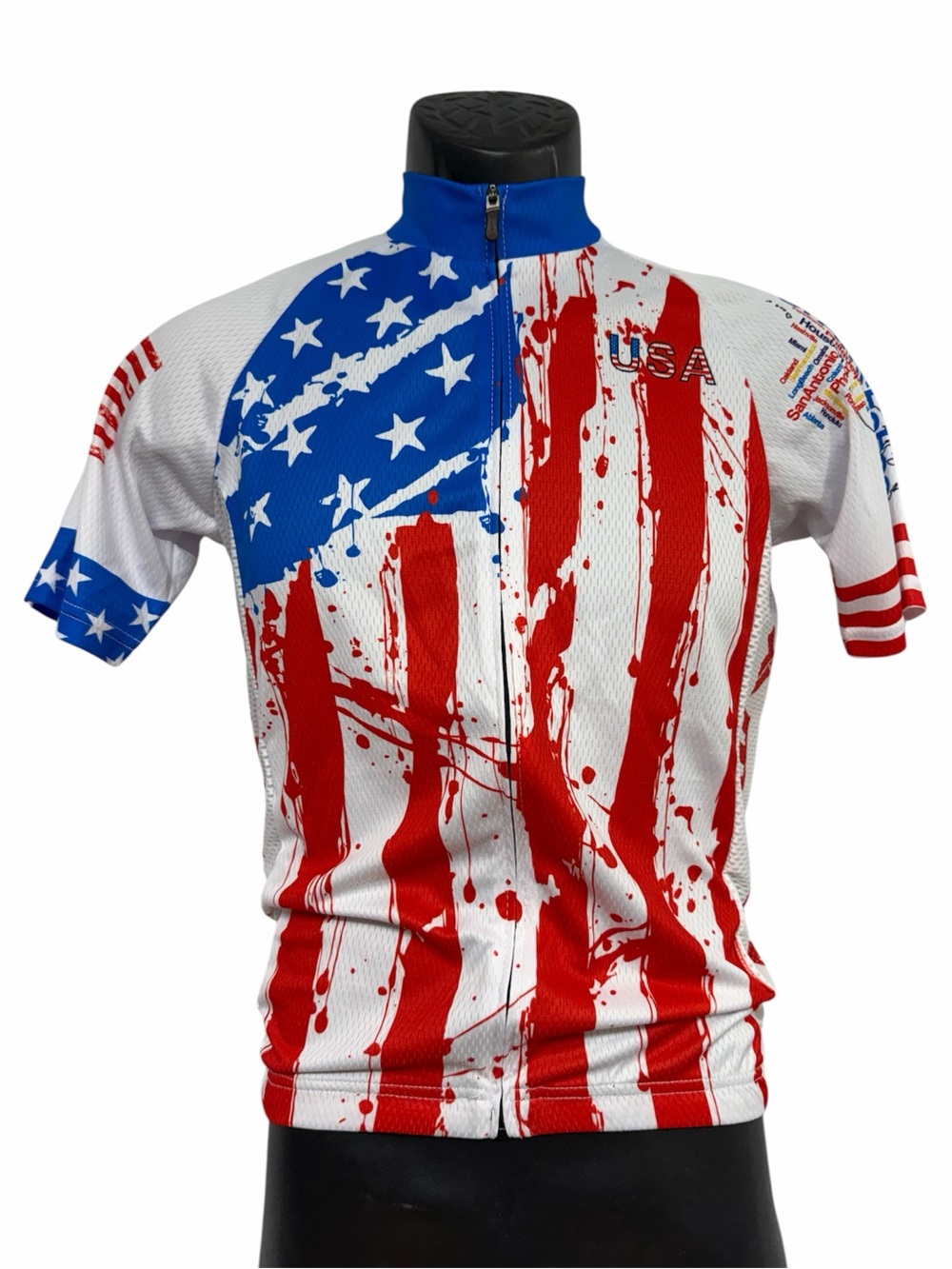 Miloto USA American Flag Statue of Liberty Cycling Jersey NWT Size Small